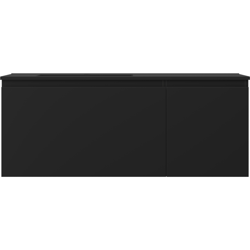 Servantskap med vask 120 cm svart matt Mexen Orio Otis venstre – 91A13-12047-3-BBFF71-W18L71