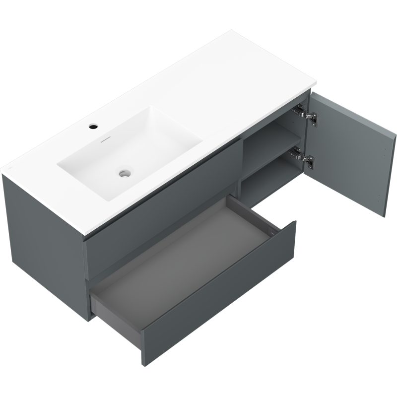 Servantskap med vask 120 cm Mexen Orio grafitt matt/hvit matt – 91A13-12047-3-BBFFF66-W18L01