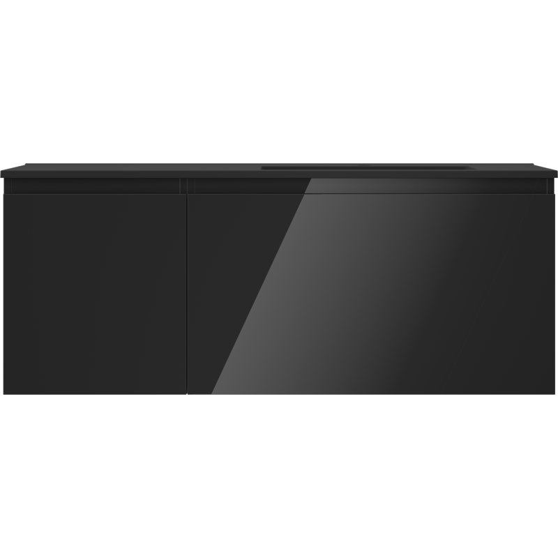 Servantskap med vask 120 cm svart høyglans/matt Mexen Orio – 91A13-12047-3-BBFF70-W18P71