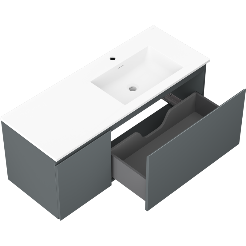 Servantskap med vask 120 cm grafitt matt/hvit matt Mexen Orio – 91A13-12047-3-BBFF66-W18P01