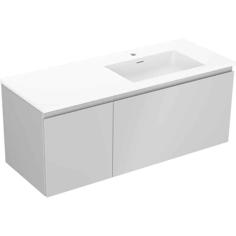 Servantskap med vask 120 cm grå/hvit matt Mexen Orio Otis høyre – 91A13-12047-3-BBFF62-W18P01