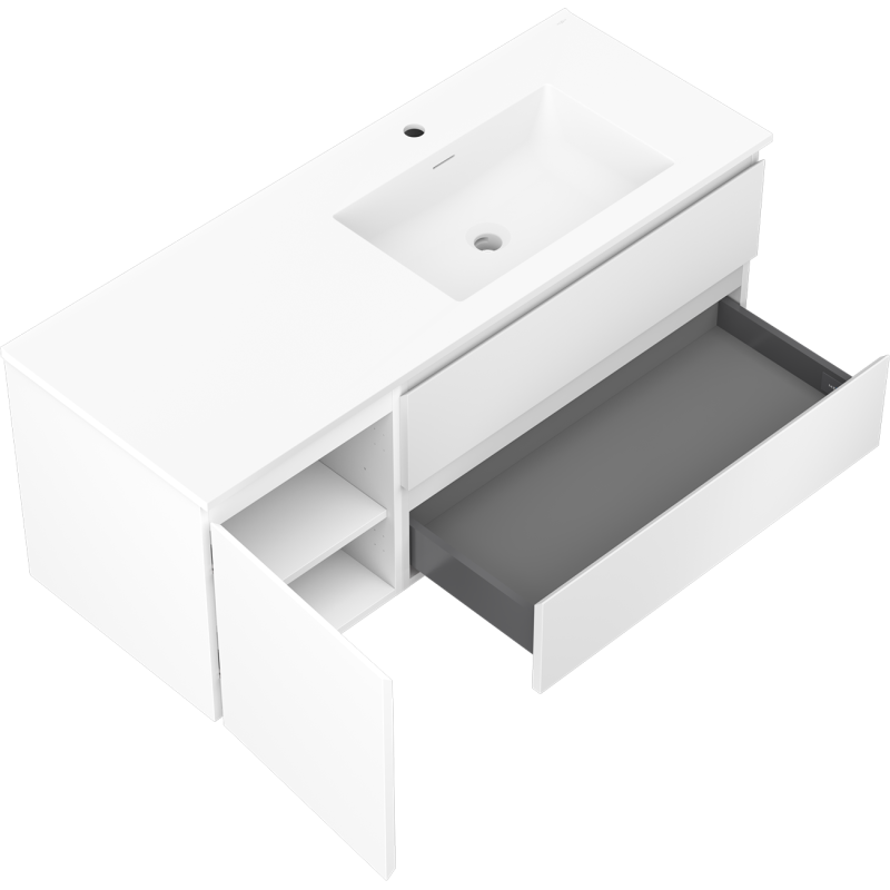 Servantskap med vask 120 cm hvit matt Mexen Orio Otis høyre – 91A13-12047-3-BBFFF01-W18P01