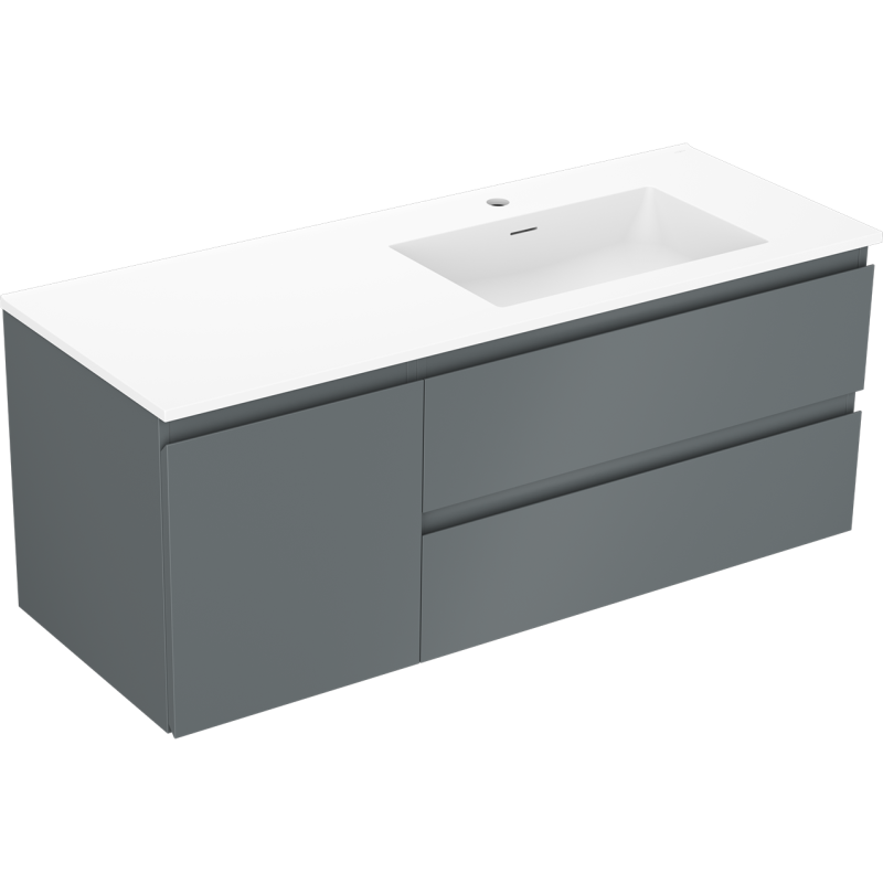 Servantskap med vask 120 cm Mexen Orio Otis grafitt/hvit matt høyre – 91A13-12047-3-BBFFF66-W18P01