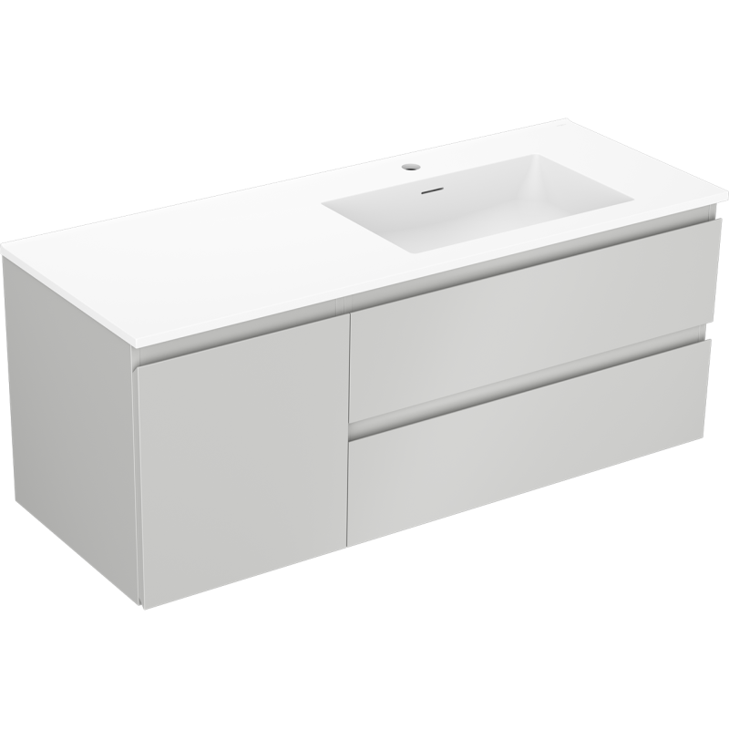 Servantskap med vask 120 cm grå matt/hvit matt Mexen Orio – 91A13-12047-3-BBFFF62-W18P01