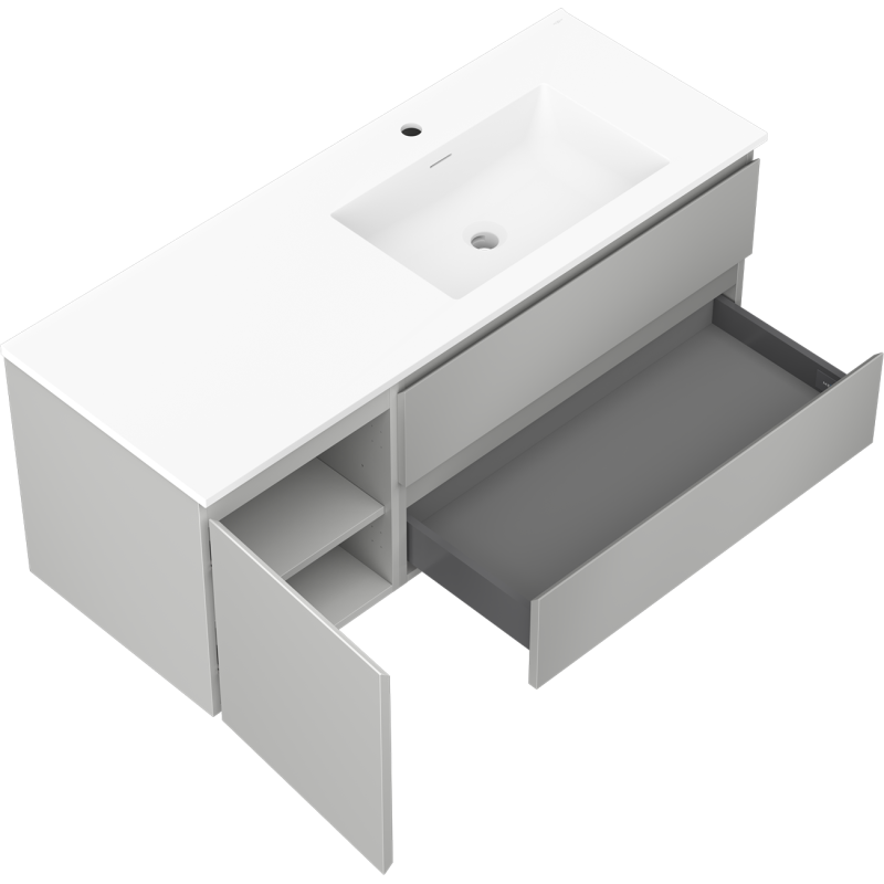 Servantskap med vask 120 cm grå matt/hvit matt Mexen Orio – 91A13-12047-3-BBFFF62-W18P01