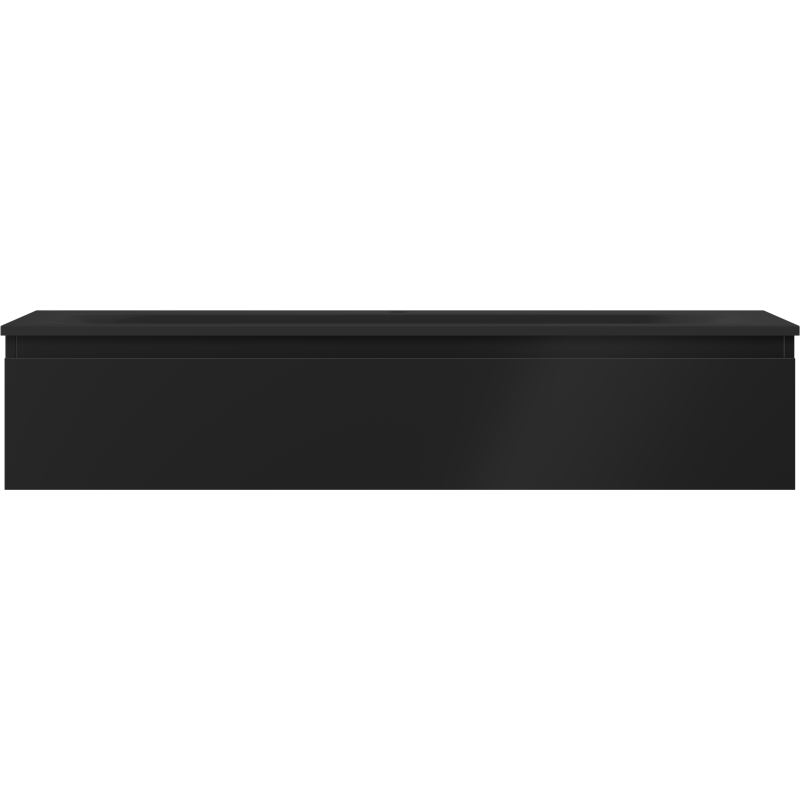 Servant med skap 120 cm svart matt, rektangulær front med minimalistisk design.