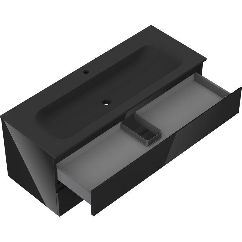 Servantskap med vask 120 cm svart, 2 skuffer Mexen Orio Vela – 91A10-12047-2-BFF70-W23M71
