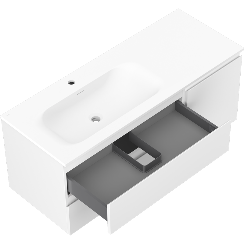 Servantskap med vask 120 cm hvit matt Mexen Orio Vela venstre – 91A13-12047-3-BBFFFF01-W23L01
