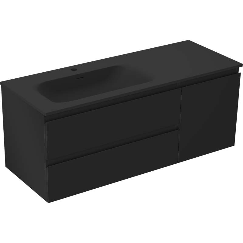 Servantskap med vask 120 cm svart matt Mexen Orio Vela venstre – 91A13-12047-3-BBFFF71-W23L71