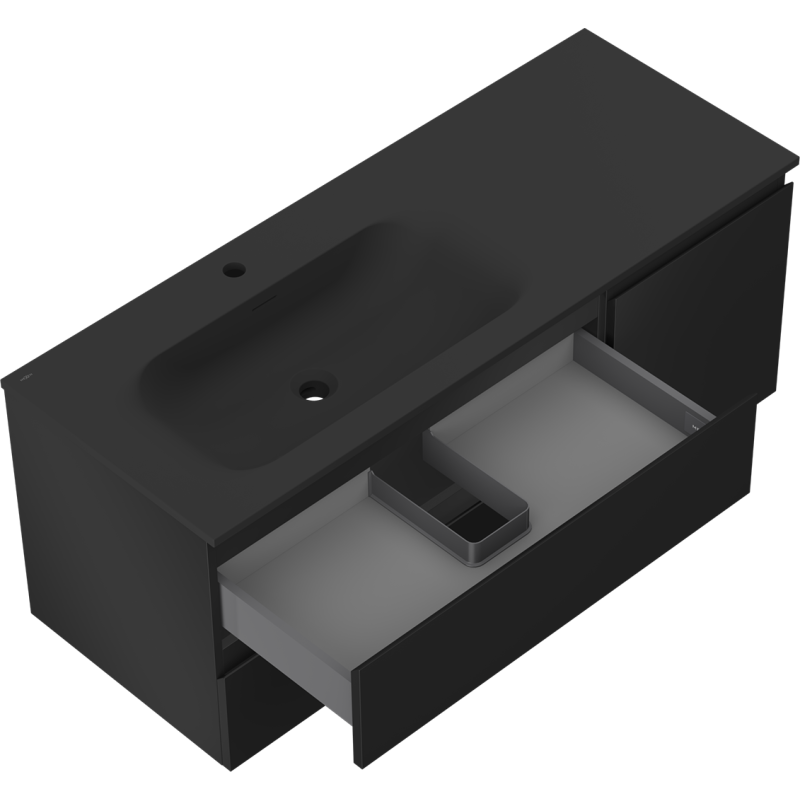 Servantskap med vask 120 cm svart matt Mexen Orio Vela venstre – 91A13-12047-3-BBFFF71-W23L71