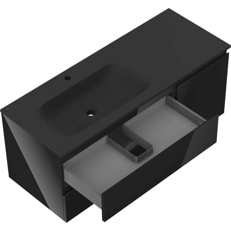 Servantskap med vask 120 cm svart Mexen Orio Vela venstre – 91A13-12047-3-BBFFF70-W23L71