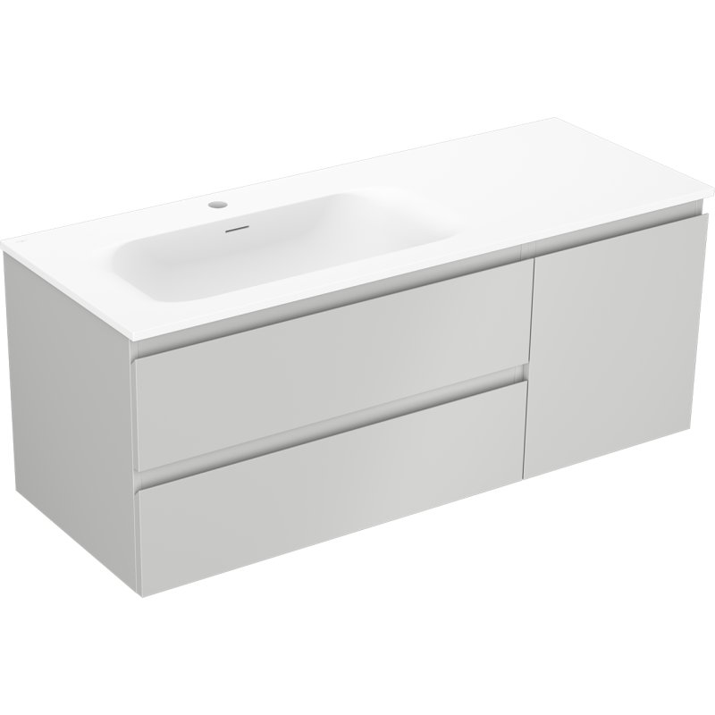 Servantskap med vask 120 cm grå matt/hvit matt Mexen Orio – 91A13-12047-3-BBFFF62-W23L01