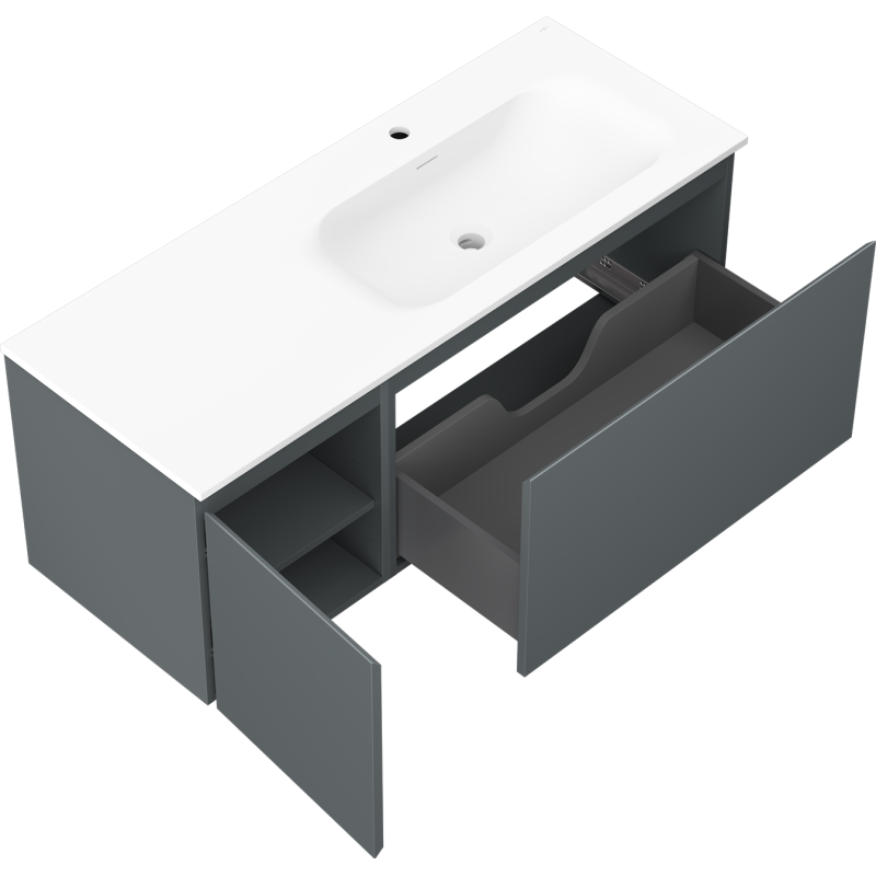 Servantskap med vask 120 cm grafitt/hvit matt Mexen Orio – 91A13-12047-3-BBFF66-W23P01