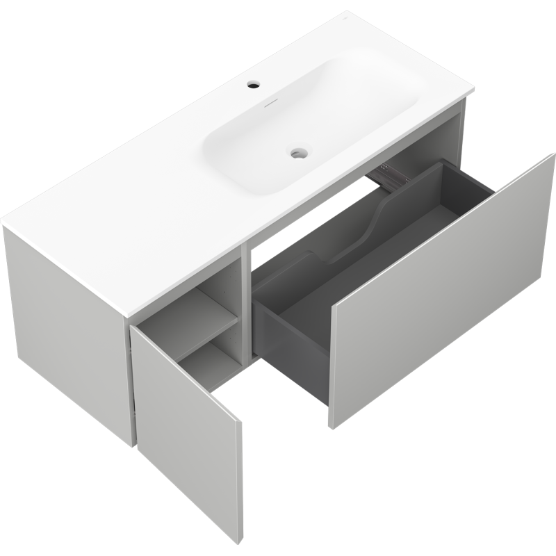 Servantskap med vask 120 cm grå/hvit matt Mexen Orio – 91A13-12047-3-BBFF62-W23P01