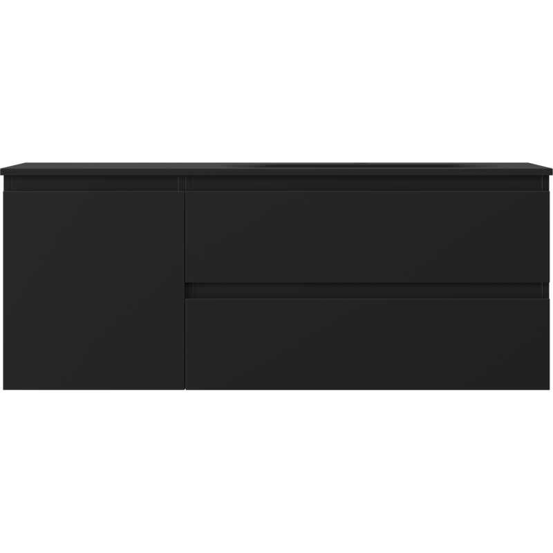 Servantskap med vask 120 cm svart matt høyre, 2 skuffer Mexen Orio – 91A13-12047-3-BBFFF71-W23P71