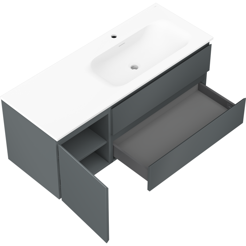 Servantskap med vask 120 cm grafitt/hvit matt Mexen Orio Vela høyre – 91A13-12047-3-BBFFF66-W23P01