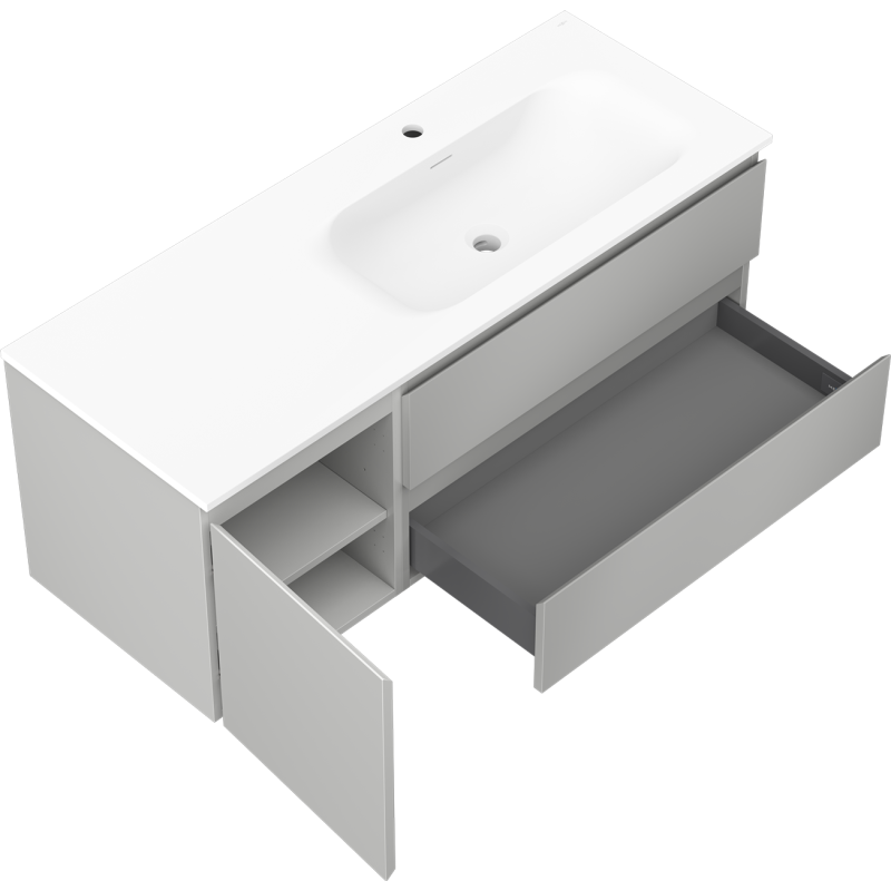 Servantskap med vask 120 cm Mexen Orio grå/matt hvit høyre – 91A13-12047-3-BBFFF62-W23P01