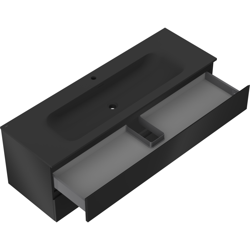 Servantskap med vask 140 cm svart matt, 2 skuffer Mexen Orio – 91A10-14047-2-BFF71-W23M71