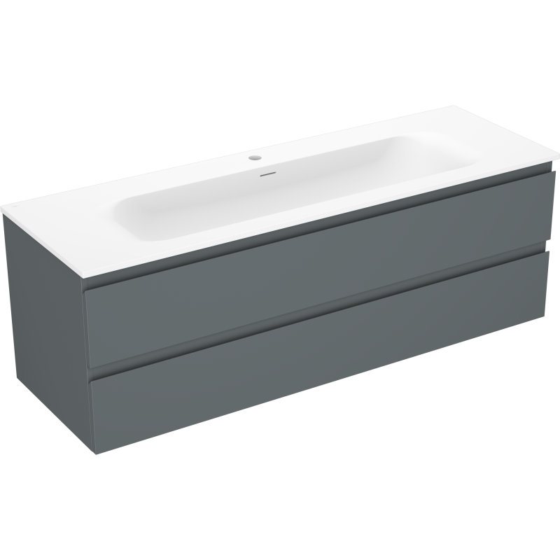 Servantskap med vask Mexen Orio 140 cm, 2 skuffer, grafitt/hvit – 91A10-14047-2-BFF66-W23M01