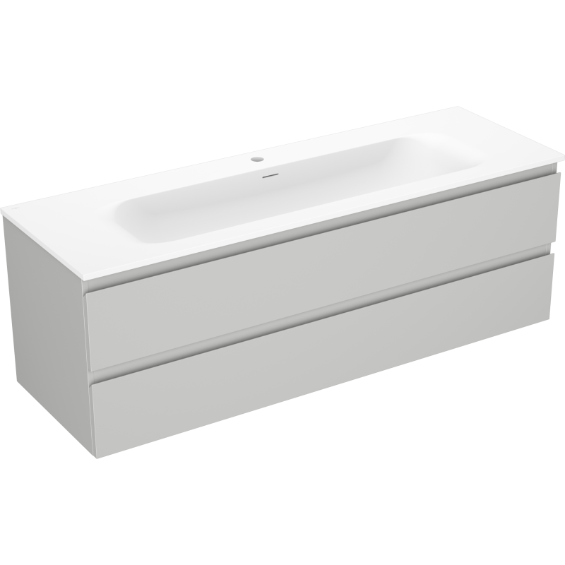 Servantskap med vask 140 cm grå/hvit, 2 skuffer, Mexen Orio – 91A10-14047-2-BFF62-W23M01