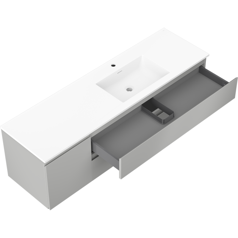 Servantskap med vask 160 cm grå matt/hvit matt Mexen Orio – 91A13-16047-3-BBFFF62-W18P01