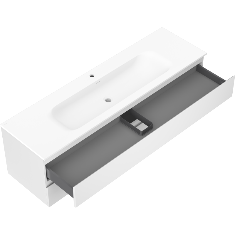 Servantskap med vask 160 cm hvit matt, 2 skuffer Mexen Orio – 91A10-16047-2-BFF01-W23M01