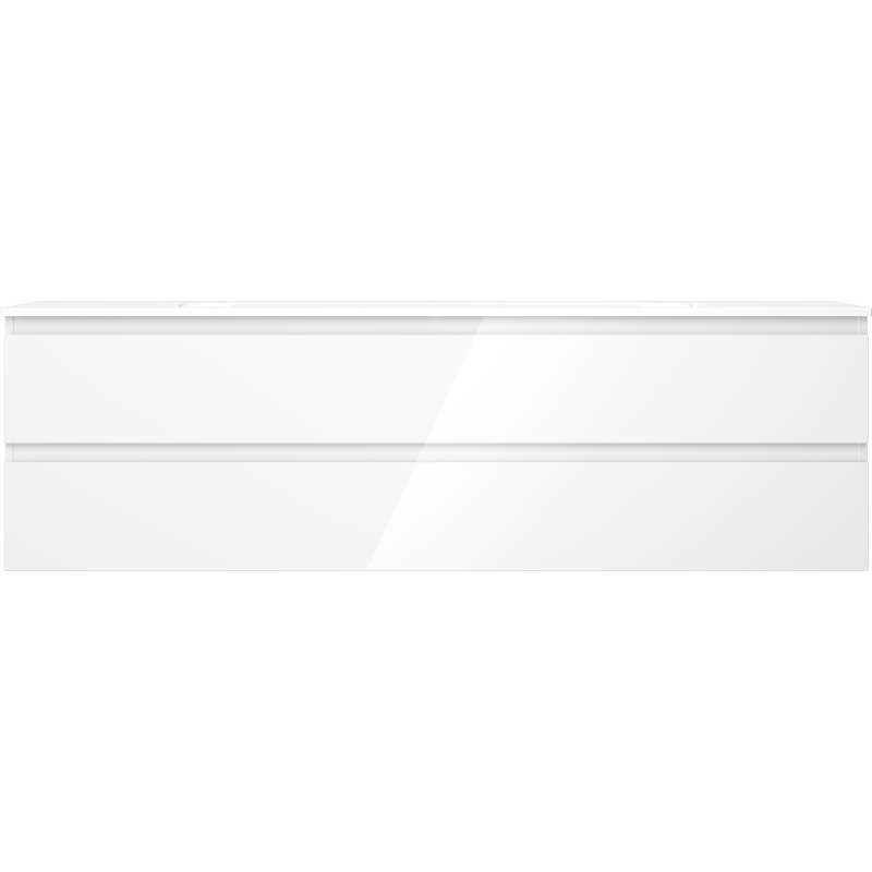 Servant med skap 160 cm hvit Mexen Orio Vela med to skuffer uten synlige håndtak.