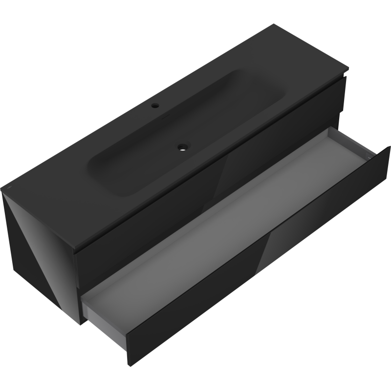 Servantskap med vask 160 cm svart, 2 skuffer Mexen Orio Vela – 91A10-16047-2-BFF70-W23M71
