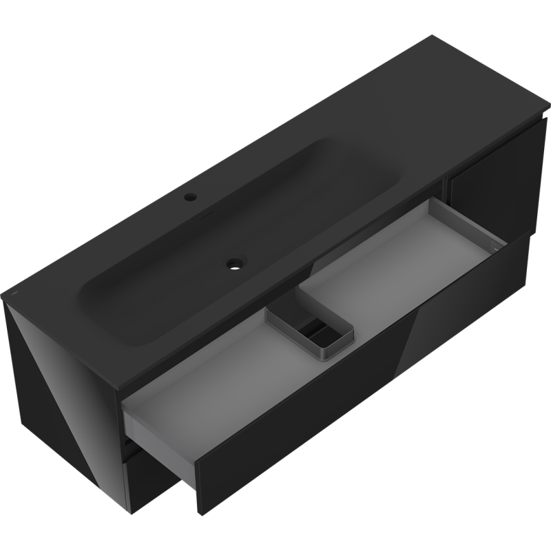 Servantskap med vask 160 cm Mexen Orio Vela svart venstre – 91A13-16047-3-BBFFF70-W23L71