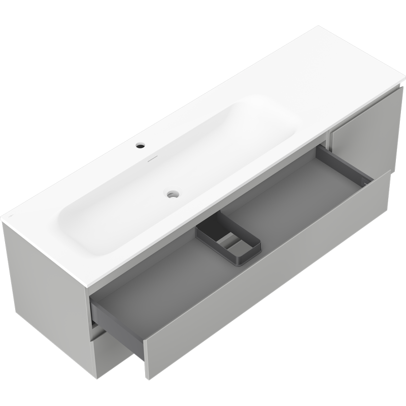 Servantskap med vask 160 cm grå matt/hvit matt Mexen Orio – 91A13-16047-3-BBFFF62-W23L01