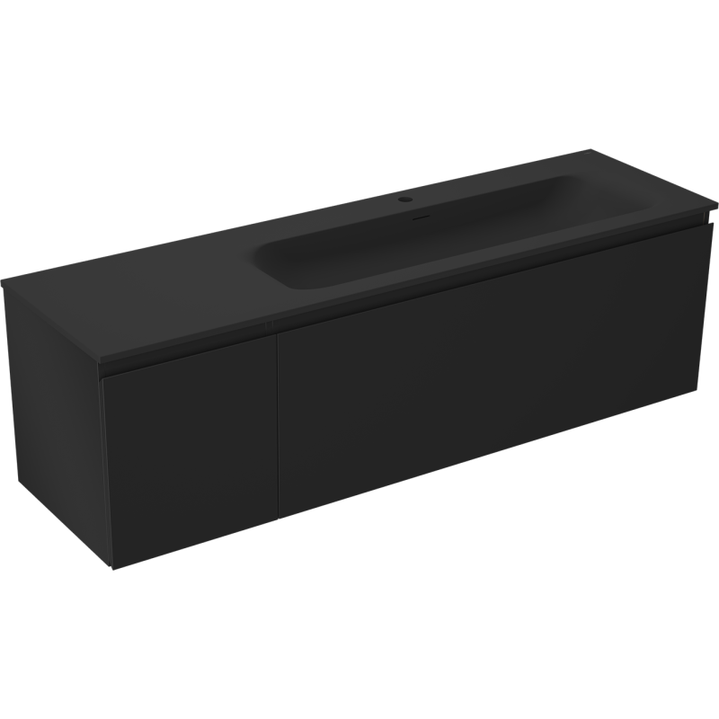 Servantskap med vask 160 cm svart matt Mexen Orio Vela høyre – 91A13-16047-3-BBFF71-W23P71