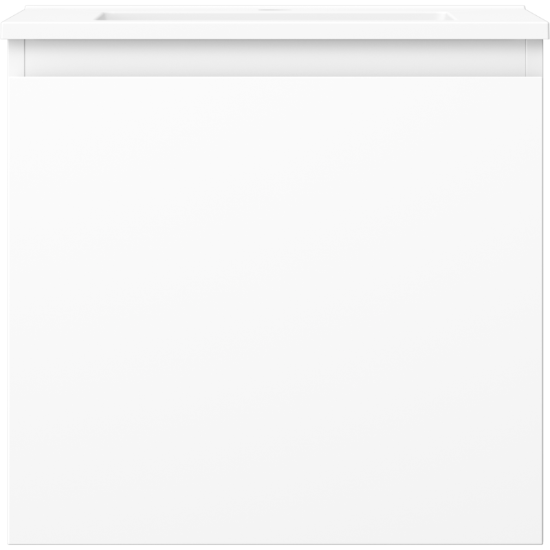 Servant med skap i hvit matt finish, rektangulær modell Mexen Orio Otis sett rett forfra.