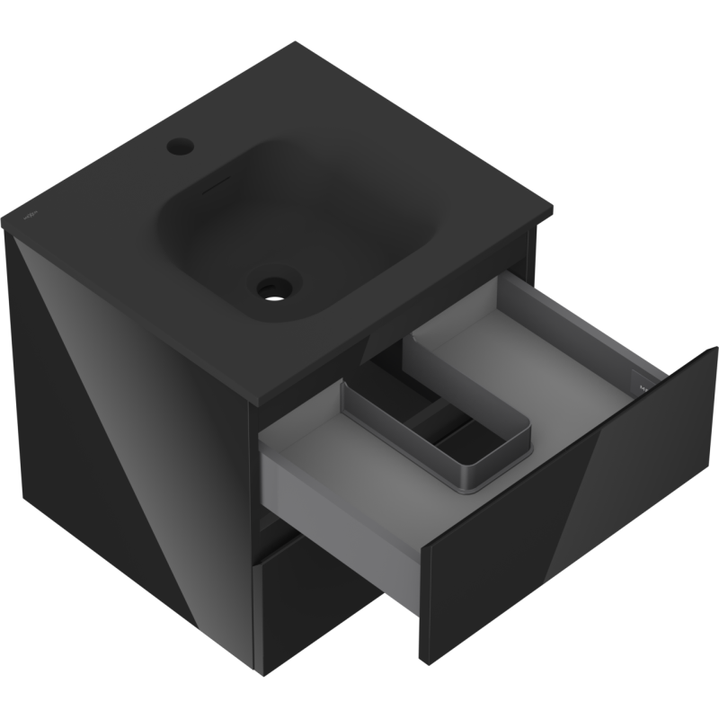Servantskap med vask 50 cm svart, 2 skuffer Mexen Orio Vela – 91A10-05047-2-BFF70-W23M71