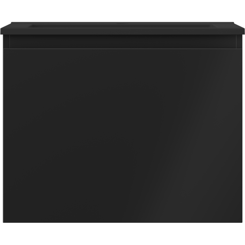 Servant med skap 60 cm svart matt Mexen Orio Otis sett forfra med én skuff og minimalistisk design.