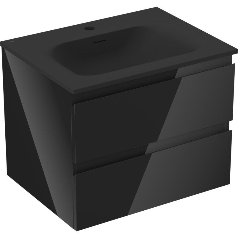 Servantskap med vask 60 cm svart, 2 skuffer Mexen Orio Vela – 91A10-06047-2-BFF70-W23M71