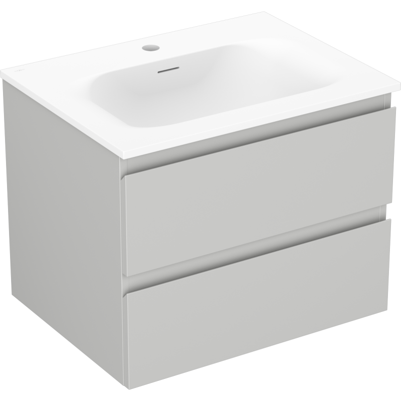 Servantskap med vask 60 cm grå/blå matt, 2 skuffer Mexen Orio – 91A10-06047-2-BFF62-W23M01