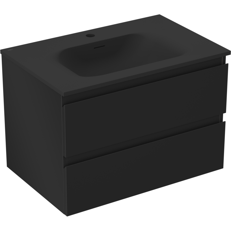 Servantskap med vask 70 cm svart matt, 2 skuffer Mexen Orio – 91A10-07047-2-BFF71-W23M71