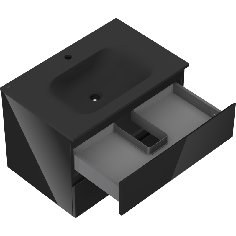 Servantskap med vask 70 cm svart, 2 skuffer Mexen Orio Vela – 91A10-07047-2-BFF70-W23M71