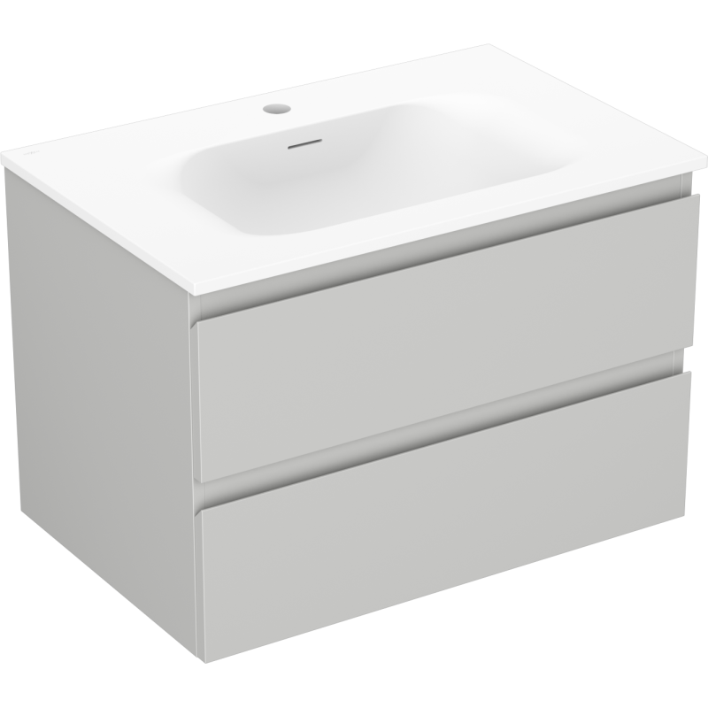 Servantskap med vask 70 cm, 2 skuffer grå/hvit matt Mexen Orio – 91A10-07047-2-BFF62-W23M01