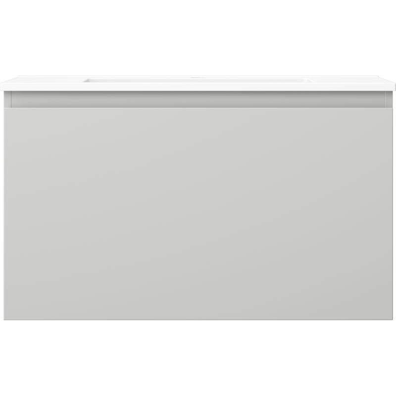 Servant med skap 80 cm Mexen Orio Otis i grå/blå, sett rett forfra med minimalistisk design.