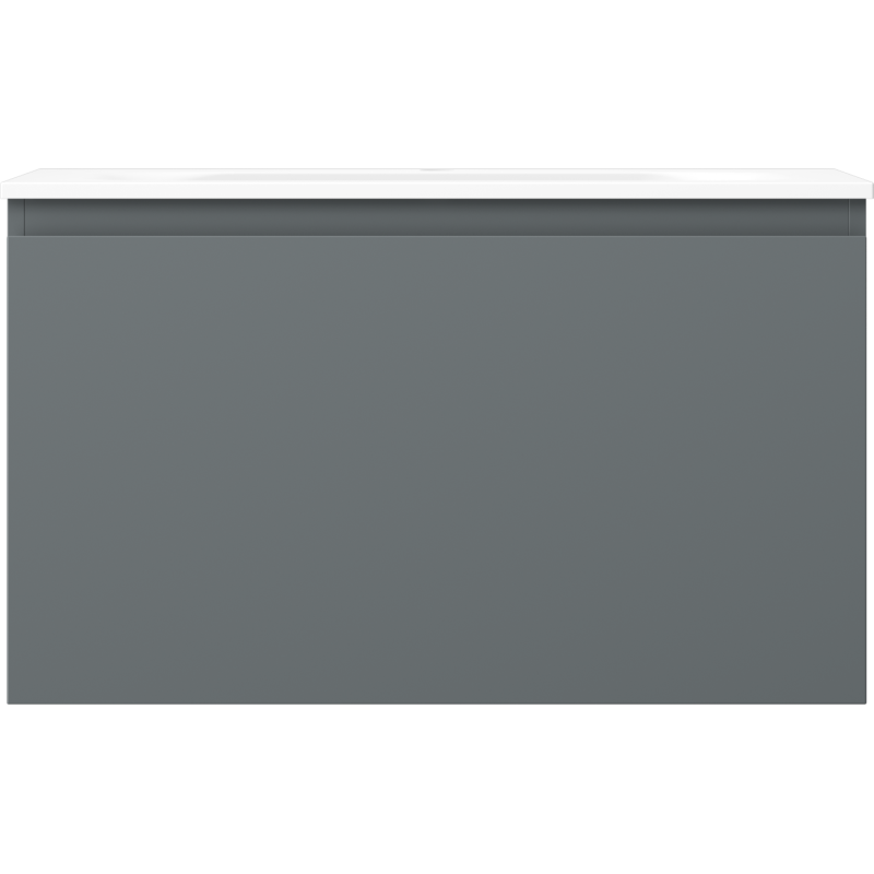 Servant med skap 80 cm grafitt/hvit matt fra Mexen Orio sett rett forfra med slett front.