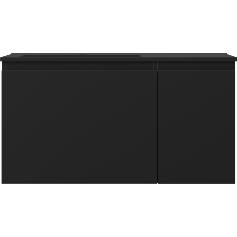 Servantskap med vask 90 cm svart matt Mexen Orio Otis venstre – 91A13-09047-3-BBFF71-W18L71