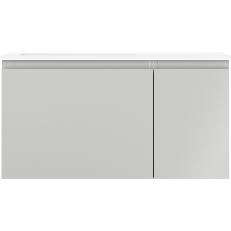 Servantskap med vask 90 cm grå matt/hvit matt Mexen Orio – 91A13-09047-3-BBFF62-W18L01