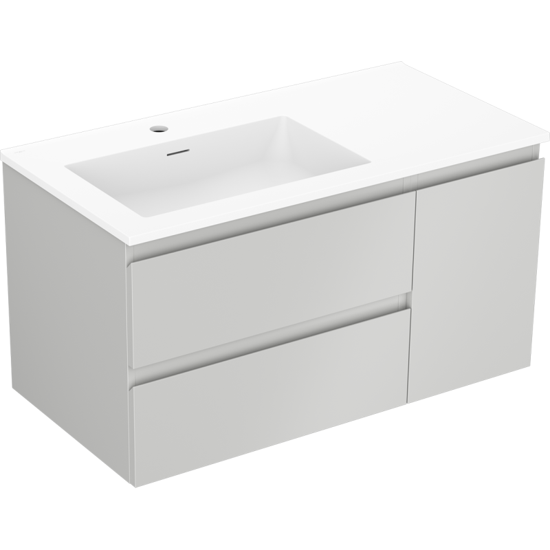 Servantskap med vask 90 cm grå matt/hvit matt Mexen Orio – 91A13-09047-3-BBFFF62-W18L01