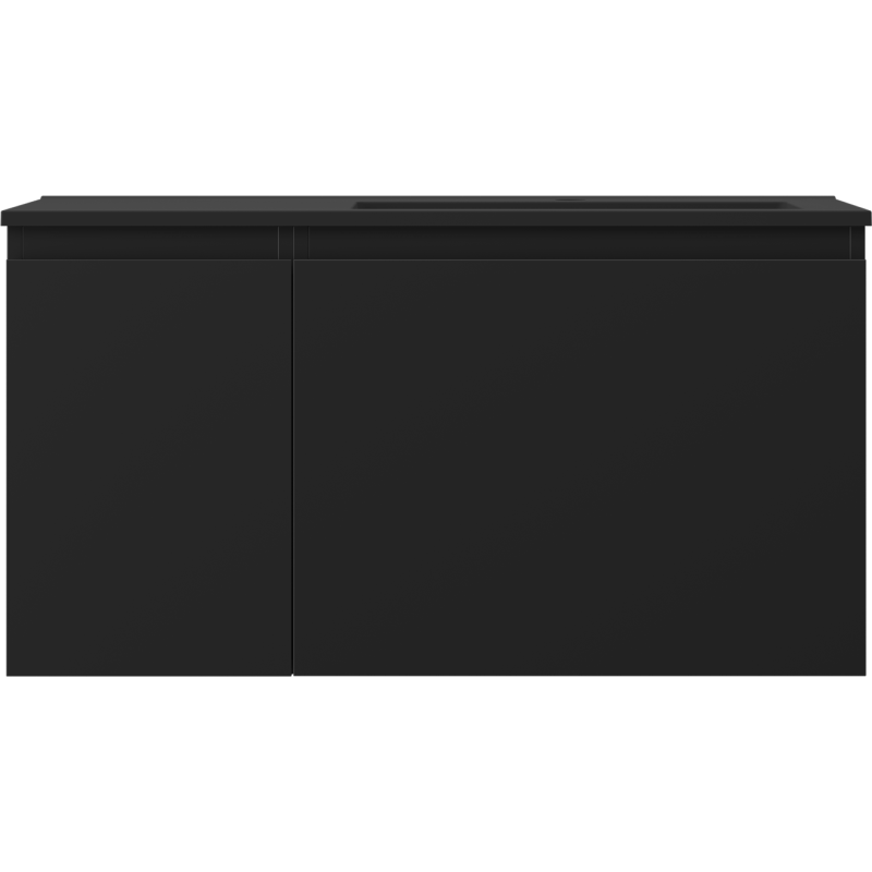 Servantskap med vask 90 cm svart matt Mexen Orio Otis høyre – 91A13-09047-3-BBFF71-W18P71