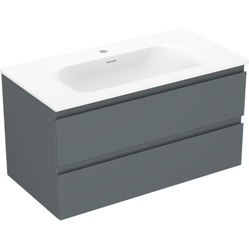 Servantskap med vask 90 cm grafitt/hvit matt, 2 skuffer Mexen Orio – 91A10-09047-2-BFF66-W23M01