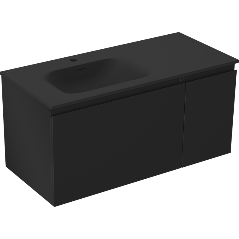 Servantskap med vask 90 cm svart matt Mexen Orio Vela venstre – 91A13-09047-3-BBFF71-W23L71