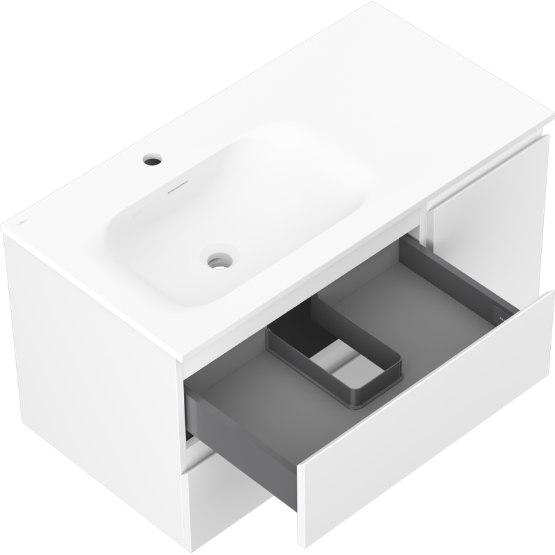 Servantskap med vask 90 cm hvit matt Mexen Orio Vela venstre – 91A13-09047-3-BBFFFF01-W23L01