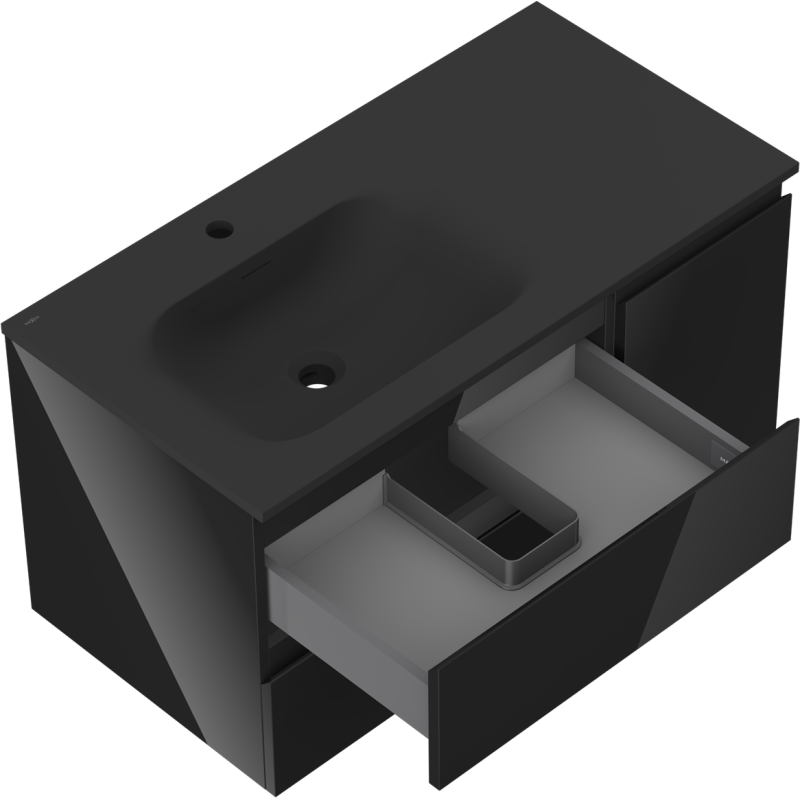 Servantskap med vask 90 cm svart høyglans/matt Mexen Orio – 91A13-09047-3-BBFFF70-W23L71