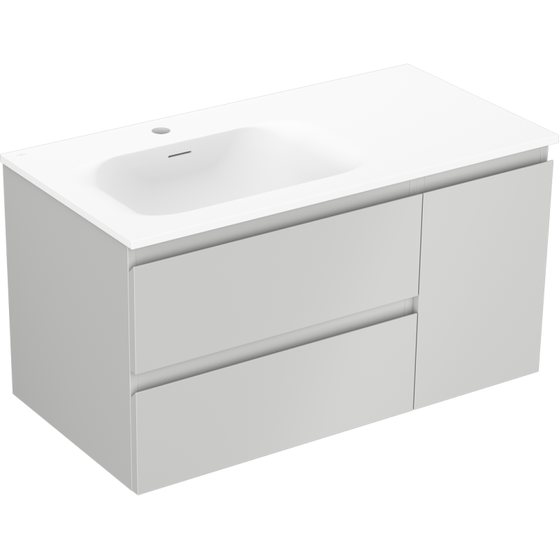 Servantskap med vask 90 cm grå matt/hvit matt Mexen Orio – 91A13-09047-3-BBFFF62-W23L01